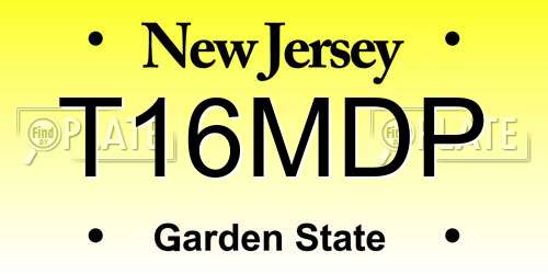 T16MDP New Jersey License Plate