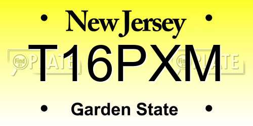 T16PXM New Jersey License Plate