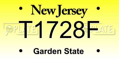 T1728F New Jersey License Plate