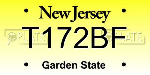 T172BF New Jersey License Plate