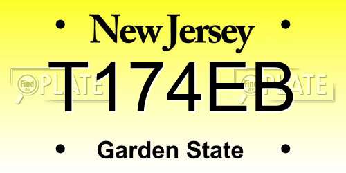 T174EB New Jersey License Plate
