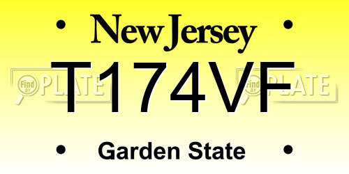 T174VF New Jersey License Plate
