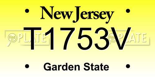T1753V New Jersey License Plate