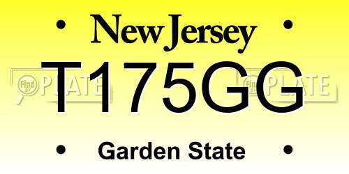 T175GG New Jersey License Plate