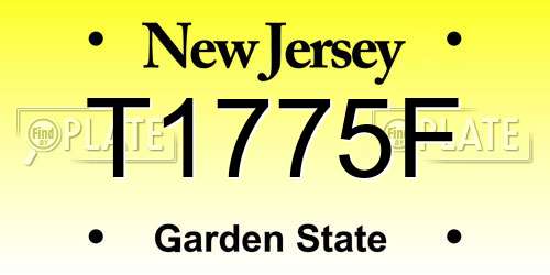 T1775F New Jersey License Plate