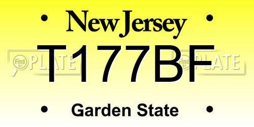 T177BF New Jersey License Plate