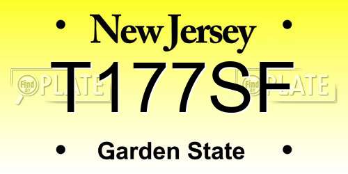 T177SF New Jersey License Plate