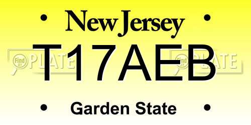 T17AEB New Jersey License Plate