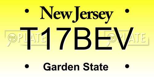 T17BEV New Jersey License Plate