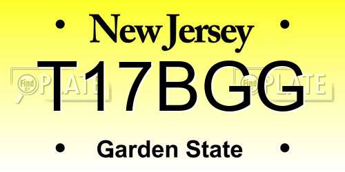 T17BGG New Jersey License Plate