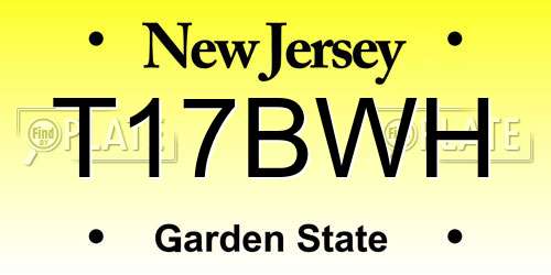 T17BWH New Jersey License Plate