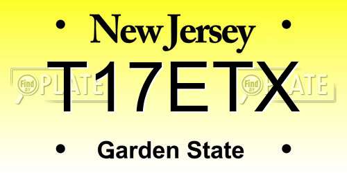 T17ETX New Jersey License Plate