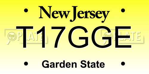 T17GGE New Jersey License Plate