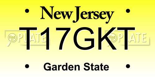 T17GKT New Jersey License Plate