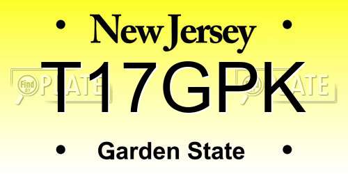 T17GPK New Jersey License Plate