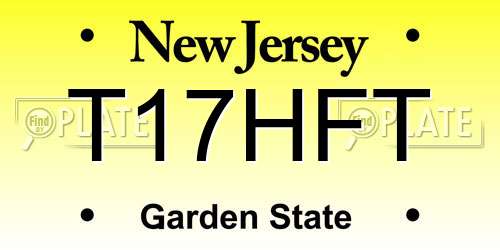 T17HFT New Jersey License Plate