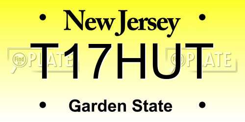 T17HUT New Jersey License Plate