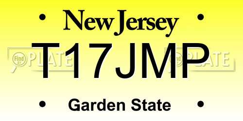 T17JMP New Jersey License Plate