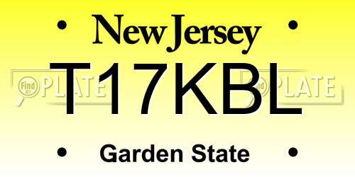 T17KBL New Jersey License Plate