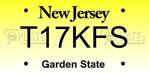T17KFS New Jersey License Plate