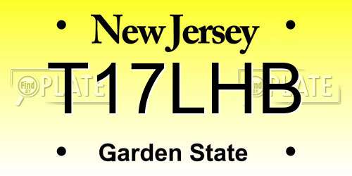 T17LHB New Jersey License Plate