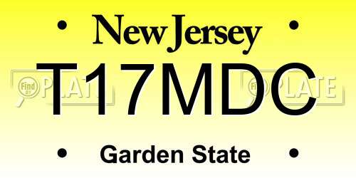 T17MDC New Jersey License Plate