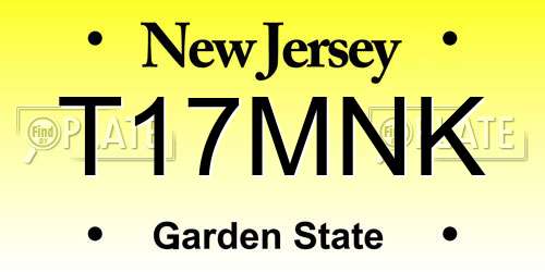 T17MNK New Jersey License Plate