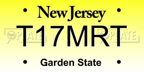 T17MRT New Jersey License Plate
