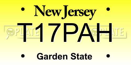 T17PAH New Jersey License Plate
