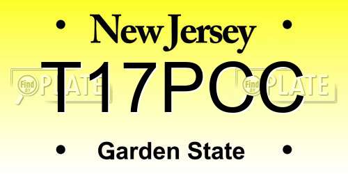 T17PCC New Jersey License Plate