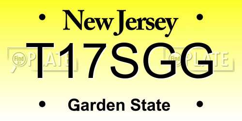 T17SGG New Jersey License Plate