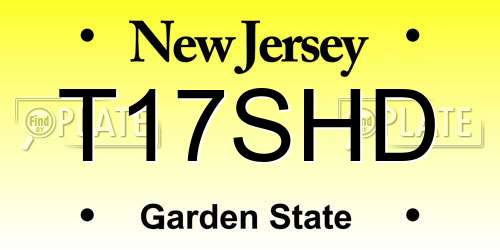 T17SHD New Jersey License Plate