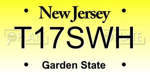 T17SWH New Jersey License Plate