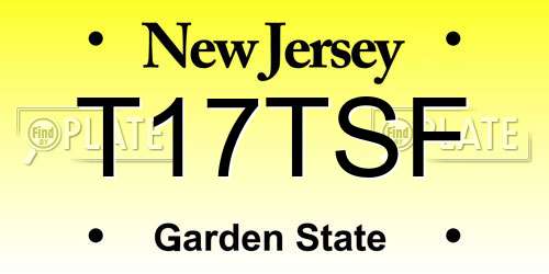 T17TSF New Jersey License Plate