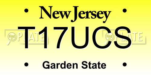 T17UCS New Jersey License Plate