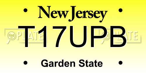T17UPB New Jersey License Plate