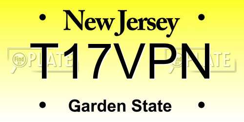 T17VPN New Jersey License Plate