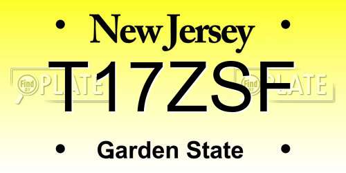 T17ZSF New Jersey License Plate