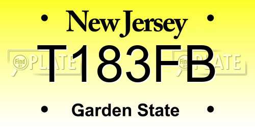 T183FB New Jersey License Plate