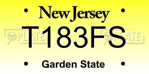 T183FS New Jersey License Plate