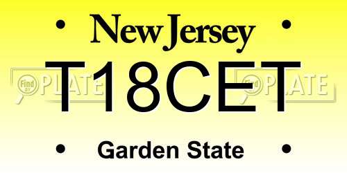 T18CET New Jersey License Plate
