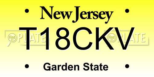 T18CKV New Jersey License Plate
