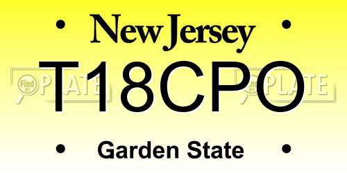T18CPO New Jersey License Plate
