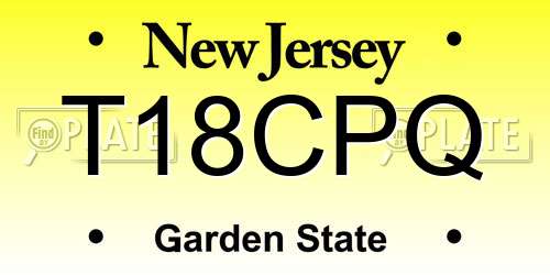 T18CPQ New Jersey License Plate