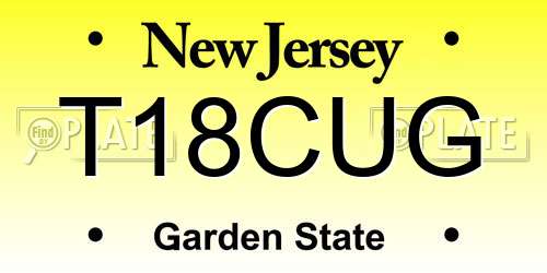 T18CUG New Jersey License Plate