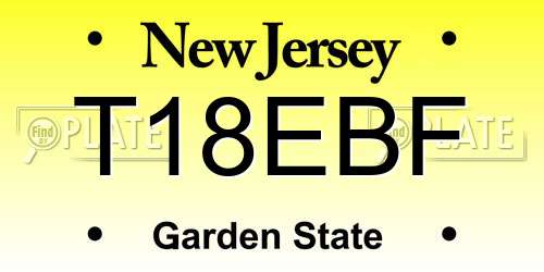 T18EBF New Jersey License Plate