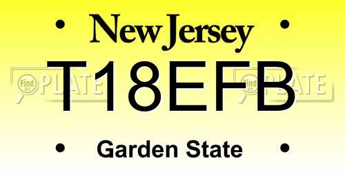T18EFB New Jersey License Plate
