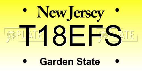 T18EFS New Jersey License Plate