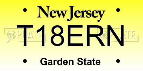 T18ERN New Jersey License Plate