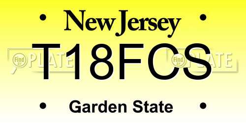 T18FCS New Jersey License Plate